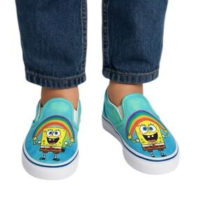 Vans Kids' Multicolor SpongeBob Slip-On Sneakers Size 3